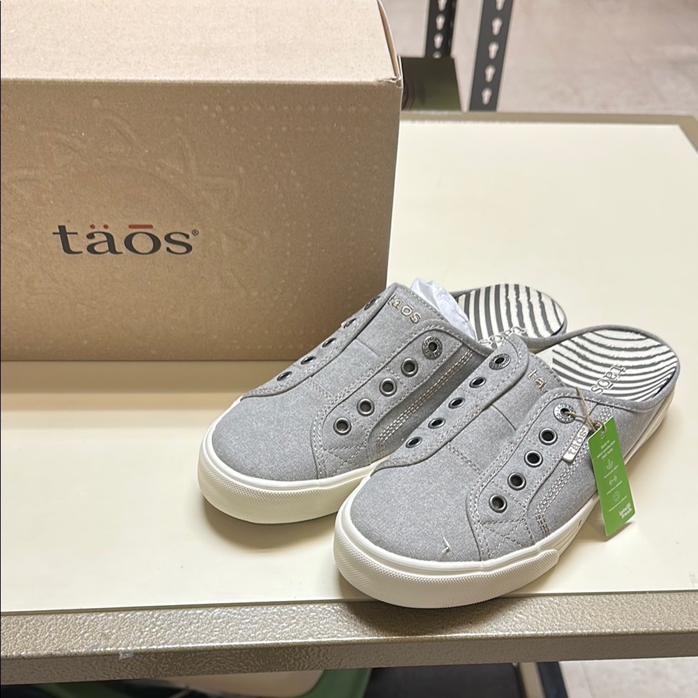 Taos EZ Soul Gray Wash Canvas Slip-On Sneakers